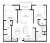 2 Bedroom F SIM Floor Plan 2 Bedroom F SIM Floor Plan at Two Points Crossing, Madison, 53593